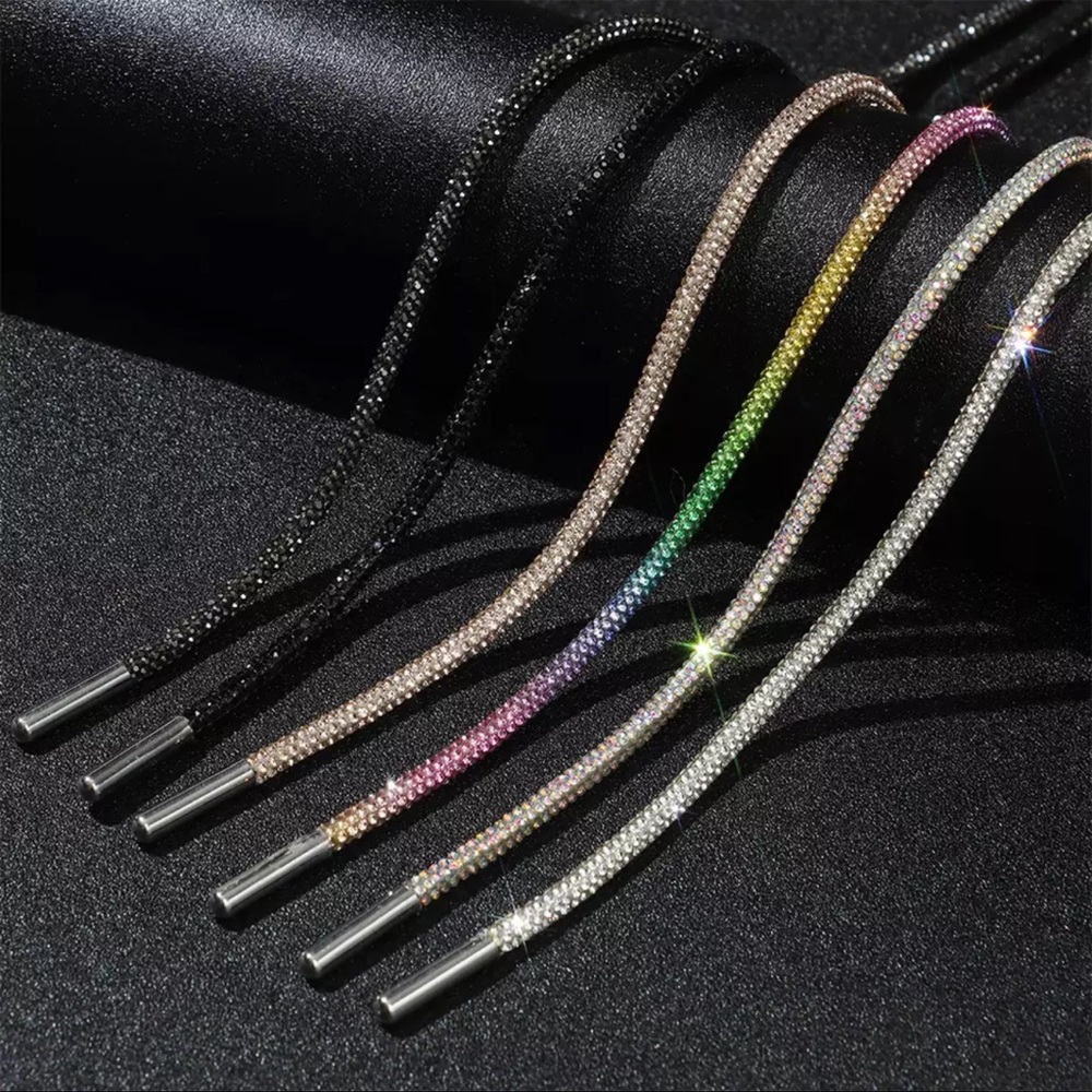 New Luxury Rhinestone ShoeLaces Diamond Glitter Sneaker Laces in 10 Colors